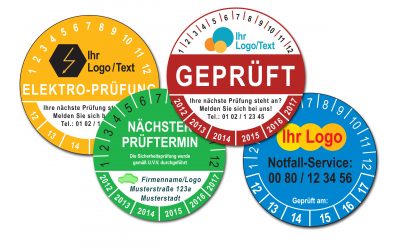 Prüfplaketten individuell gestalten: 4 Praxisbeispiele, die überzeugen